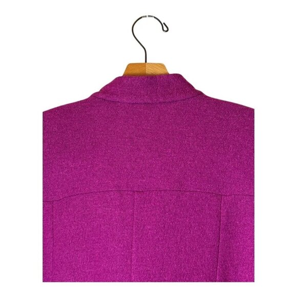 Talbots Jacket Women 12 Wide Purple Wool Blend Asymmetric Zip Mock Neck Coat - Picture 4 of 10